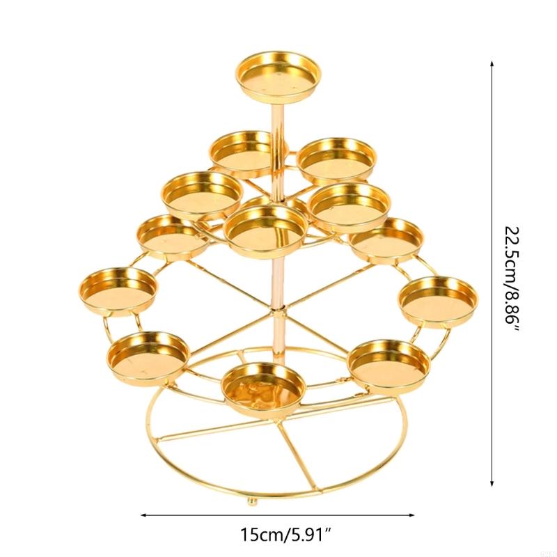 62KD 1PC 3 Layer 14 Lamp Home Table Centerpieces Butter Lamp Desk Ornament Holder
