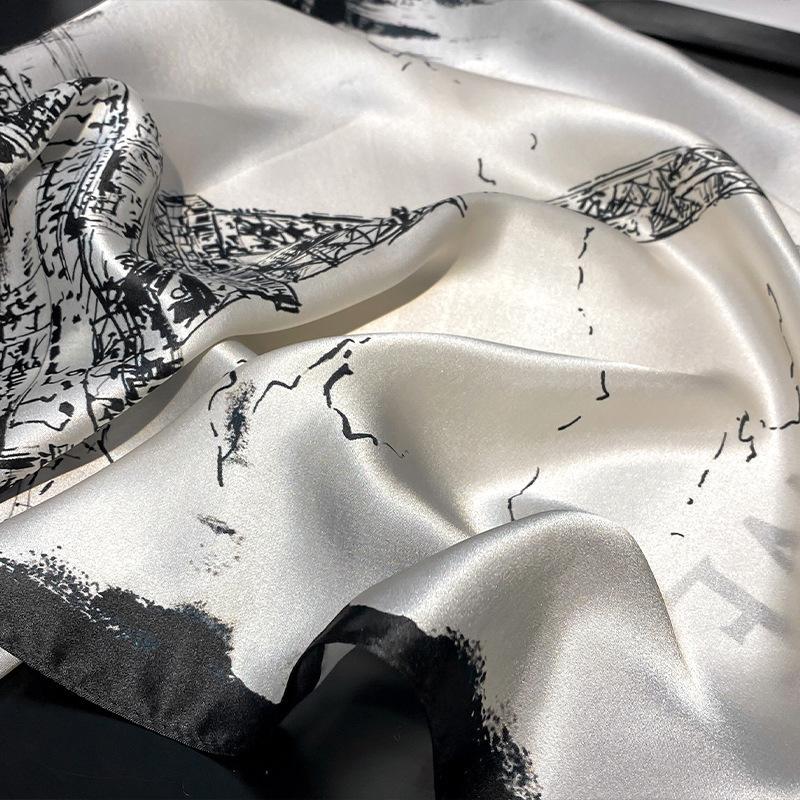 100% Natural Real Silk Scarf Women Mulberry High Quality Square Fashion Print Hair Neckerchief Shawl Wraps Hijab Bandana Scarves