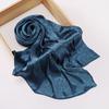 Elegant Women Silk Scarf Satin Solid Flower Wrap Shawl Sunscreen Bandana Hijab Mujer Scarve Pareo Beach Boho Headscarf Sweet New