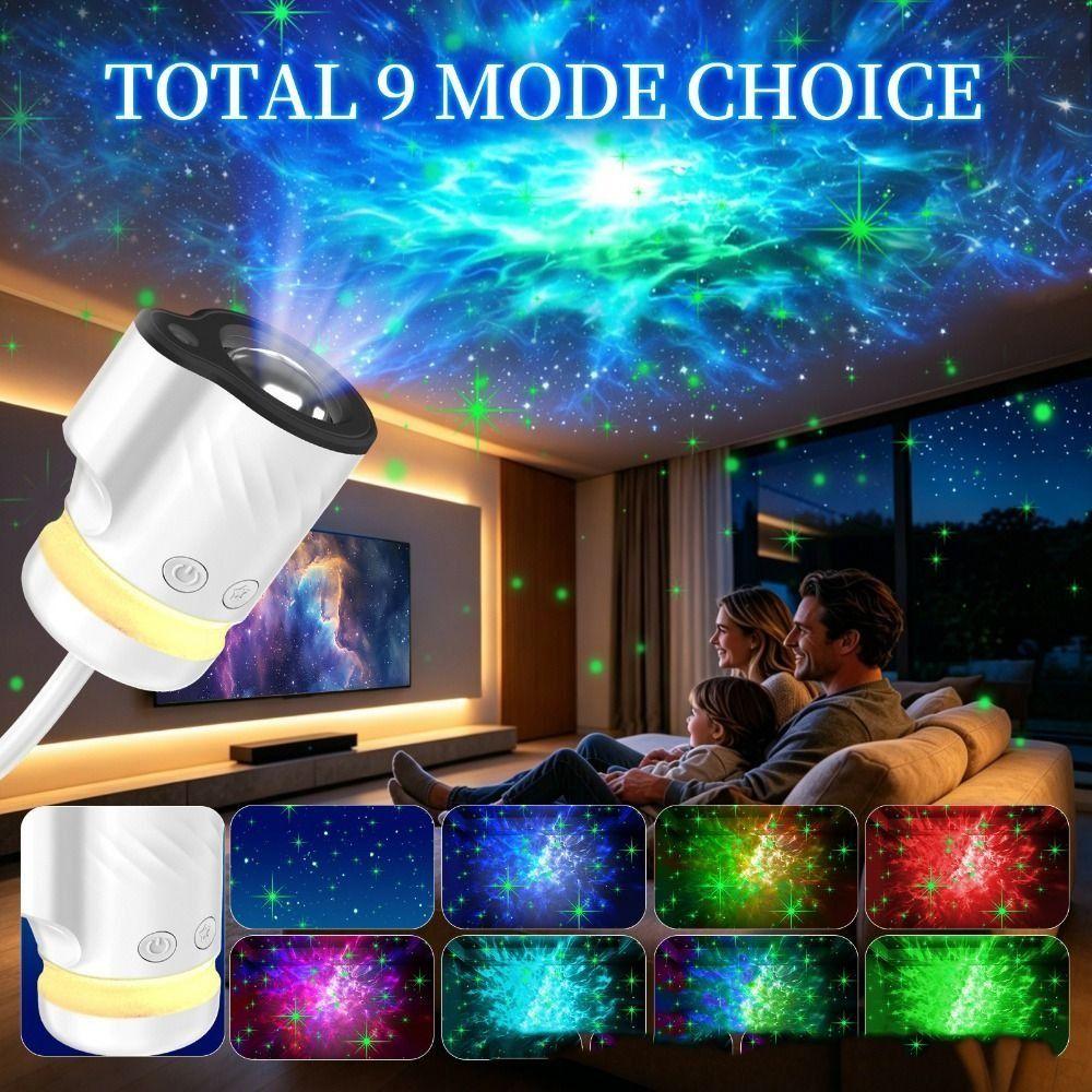 Multiple Scenes LED USB Projector Light Adjustable Brightness Starry Sky Lamp Immersive Atmosphere