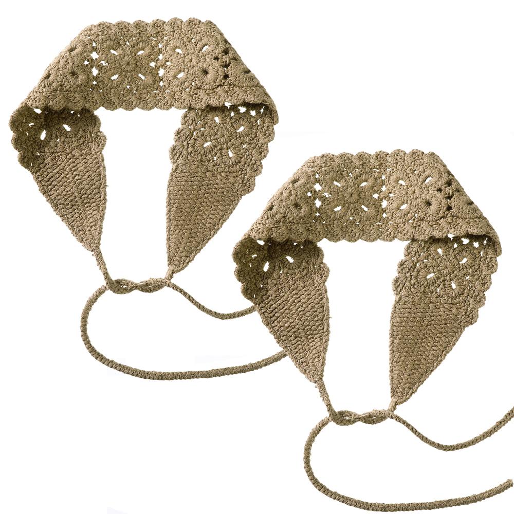 Spring Travel Hair Scarf Women Sweet Cute Hand-Knitted Headband Hair Accessories Knitted Crocheted Headscarf Triangle Scarf