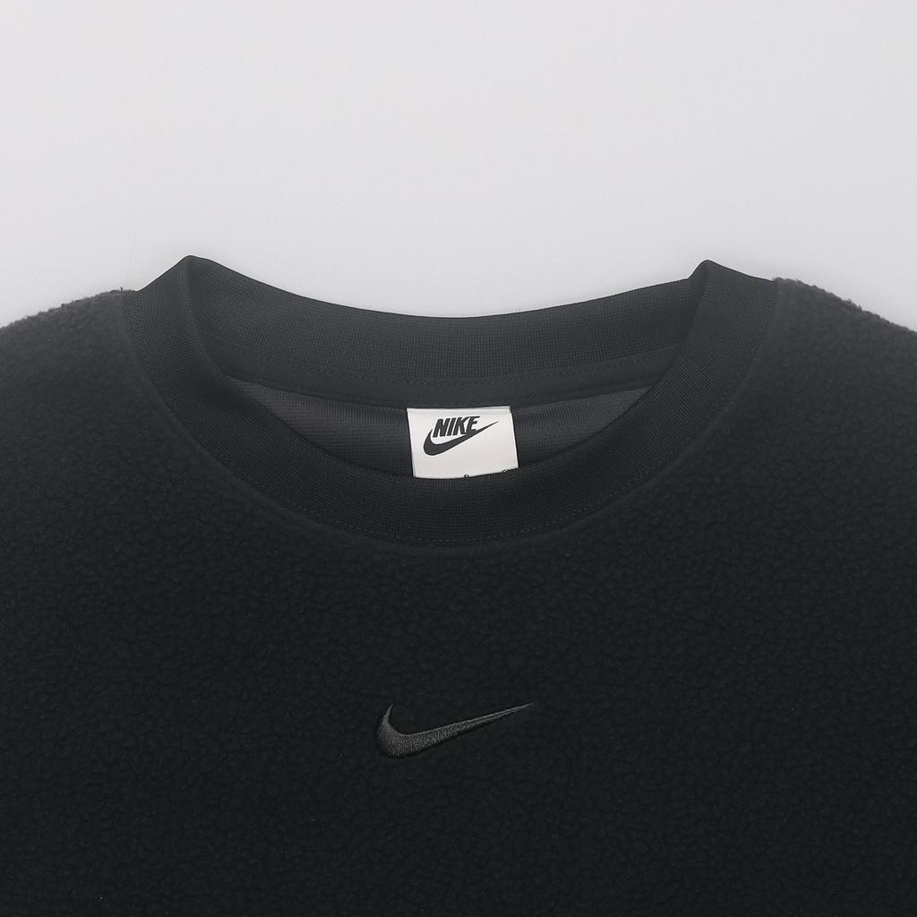 Nike Logo Printed Pattern Crew Neck Pullover Long Sleeve Sweatshirt Women Sweatshirt Black DQ6845-010