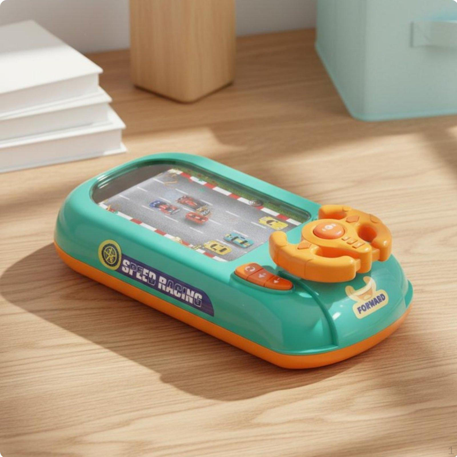 Simulated Driving Steering Wheel Toy Adjustable Speed Car Adventure Game Music Function Handheld Grn Upgraded Racing