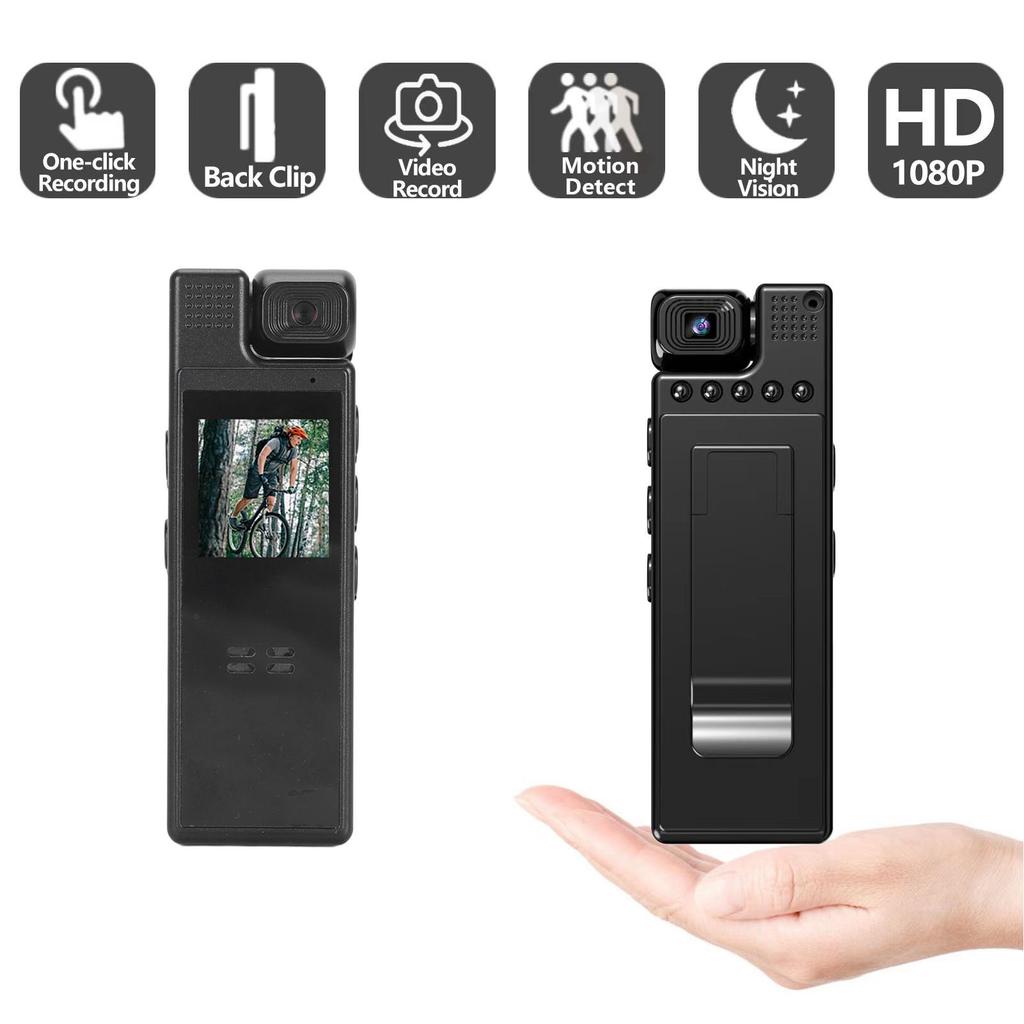 Small Video Recorder HD 1080P WIFI Back Clip Multifunctional Portable Body Worn Camera Motion Detection for Camping for Biking