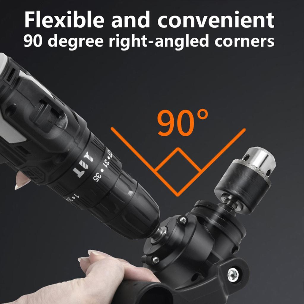 Nástavec pro vrtání v pravém úhlu Univerzální rohový vrtací adaptér Jednoduchá obsluha pro stísněné prostory a efektivní šroubování