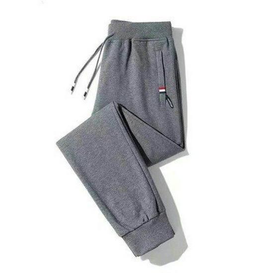 Men's Plus Size Fleece-Lined Jogger Pants - Cotton-Like, Loose Fit, Straight-Leg for Autumn & Winter