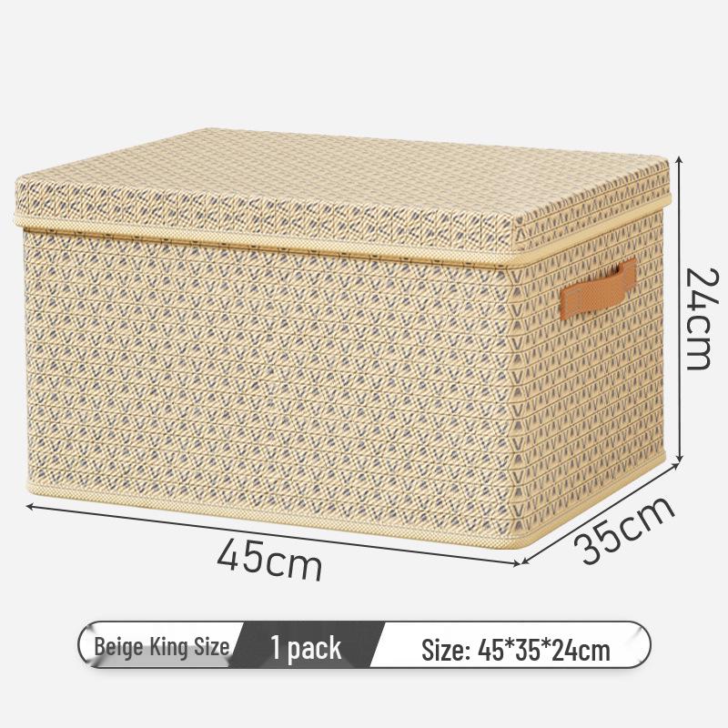 

Утолщенный складной ящик для хранения одежды и одеял с крышкой для дома и общежития XXL