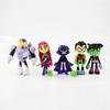 6pcs/Lot 3-12cm Teening Titans PVC Model Toys Teening GO Action Figure Toys Robin Raven Beast Cyborg Toy for Kids Birthday Gifts