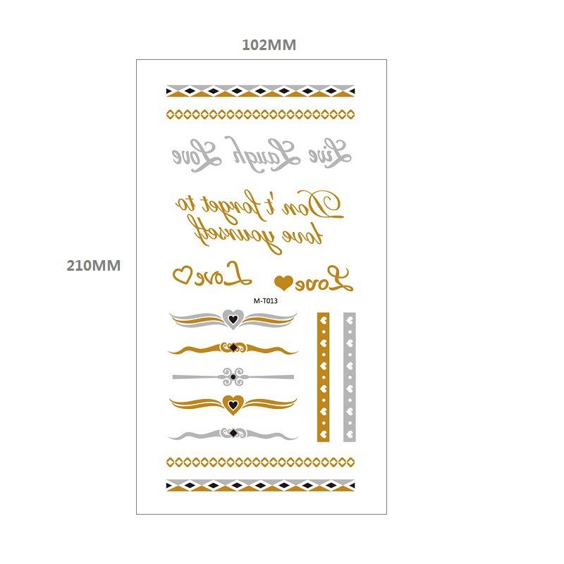 Bronzing Tattoo Sticker Water Transfer Mt Metal Waterproof Tattoo Sticker Party Party Amazon Wind Tattoo