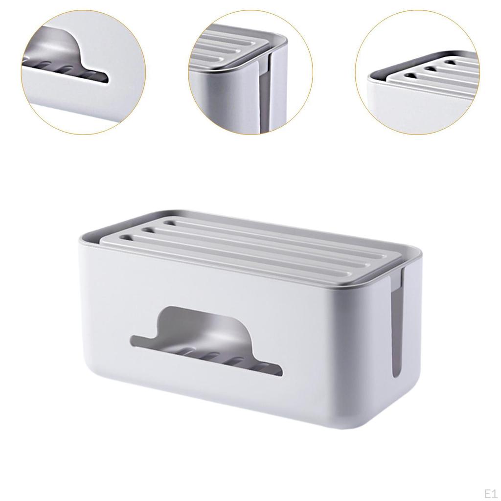 Cable Management Box, Organizer, Lightweight, Hider for Power Strips, Desktops,