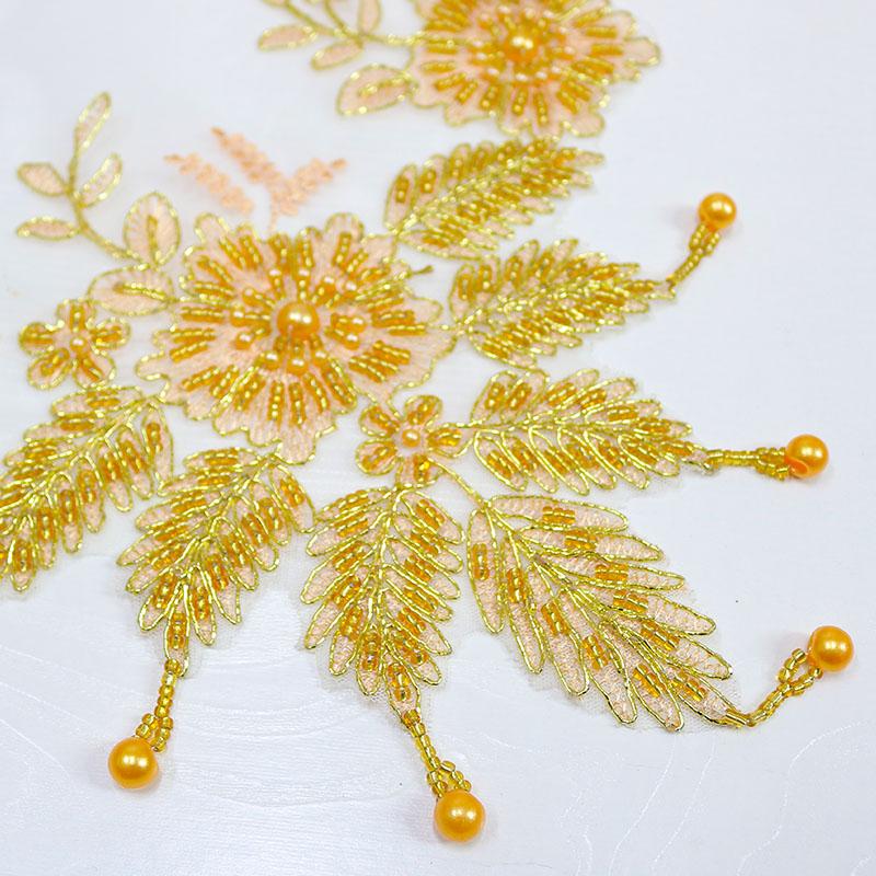 NEUE goldene Perlenblumen Stickerei Tischdeckenbezug Hochzeit Esstischdecke Küche Weihnachten Tischdekoration und Zubehör