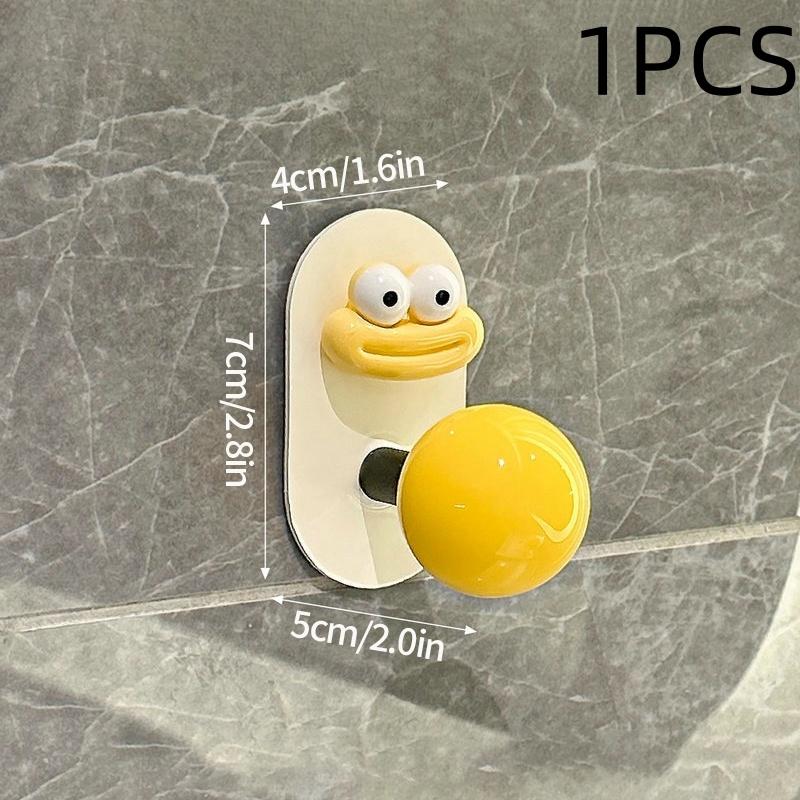 Cute Dopamine Bathroom No Punching Strong Load-bearing Adhesive Hook Home Wall Mounted Hanger Bathroom Clothes Cap Kitchen Hook
