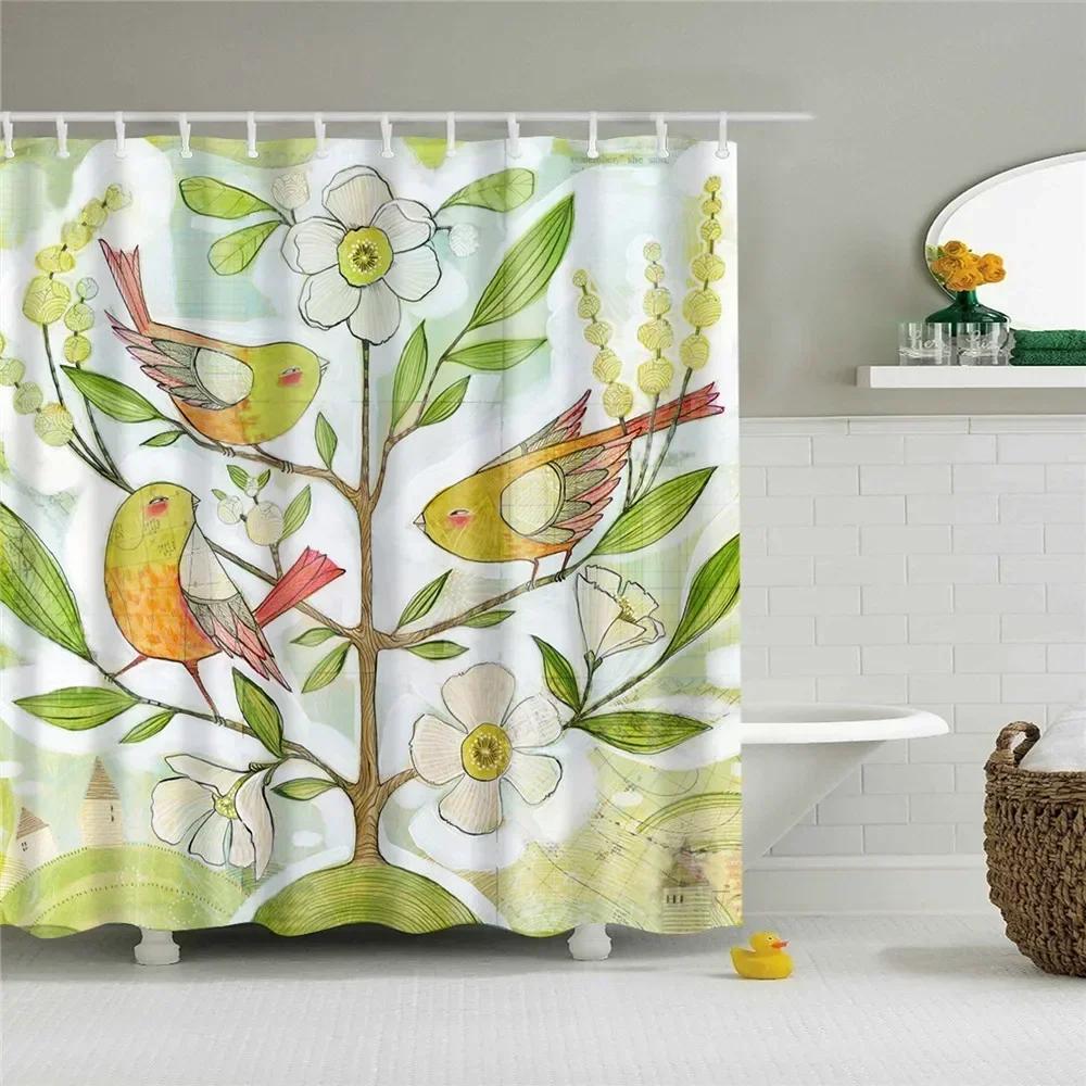 

3D Tree Scenery Shower Curtains Bathroom Curtains High Quality Waterproof Polyester Bath Curtain With 12 Hooks For Home Decor W60H190(CM)-1 Pcs