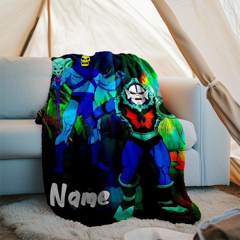 Personalized Custom Name Blanket - He-Man and the Masters of the Universe Print Design,Blanket for Sofa,Bed,Travel,Camping - Soft and Warm, Great Gift
