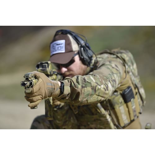 DIRECT ACTION Hard Gloves, Synthetic Leather, Touchscreen Compatible, Black, Size Small