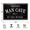 Custom Text Vintage Man Cave Sign Vertical Metal Wall Decor