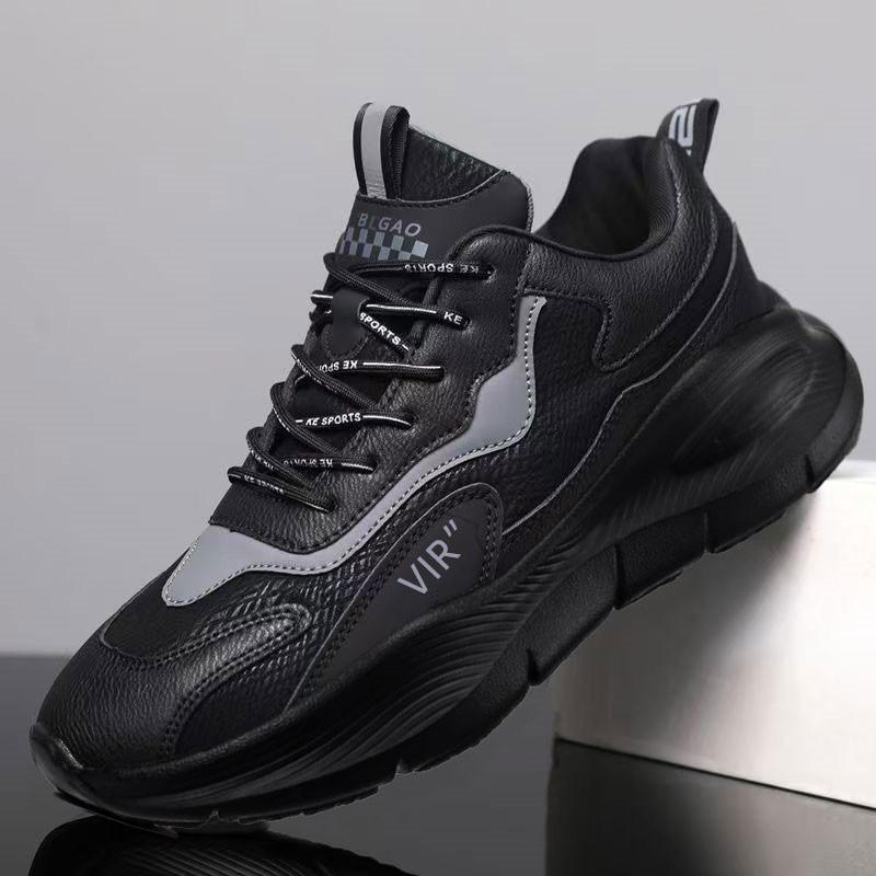 

Daddy shoes, soft soles, flick athleisure shoes, leather running shoes, couple shoes 44 чорний