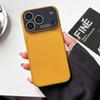 Luxury Bright Candy Colors Leather Case For iPhone 17 16 15 14 13 Pro Max Business Large Window Glass Shockproof Armor Cover