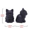 2" Söt Katt Naturlig Matt Svart Obsidian Reiki Healing Kristallsten Snideri Hemdekoration Ädelsten Djurstaty Hantverk Gåva