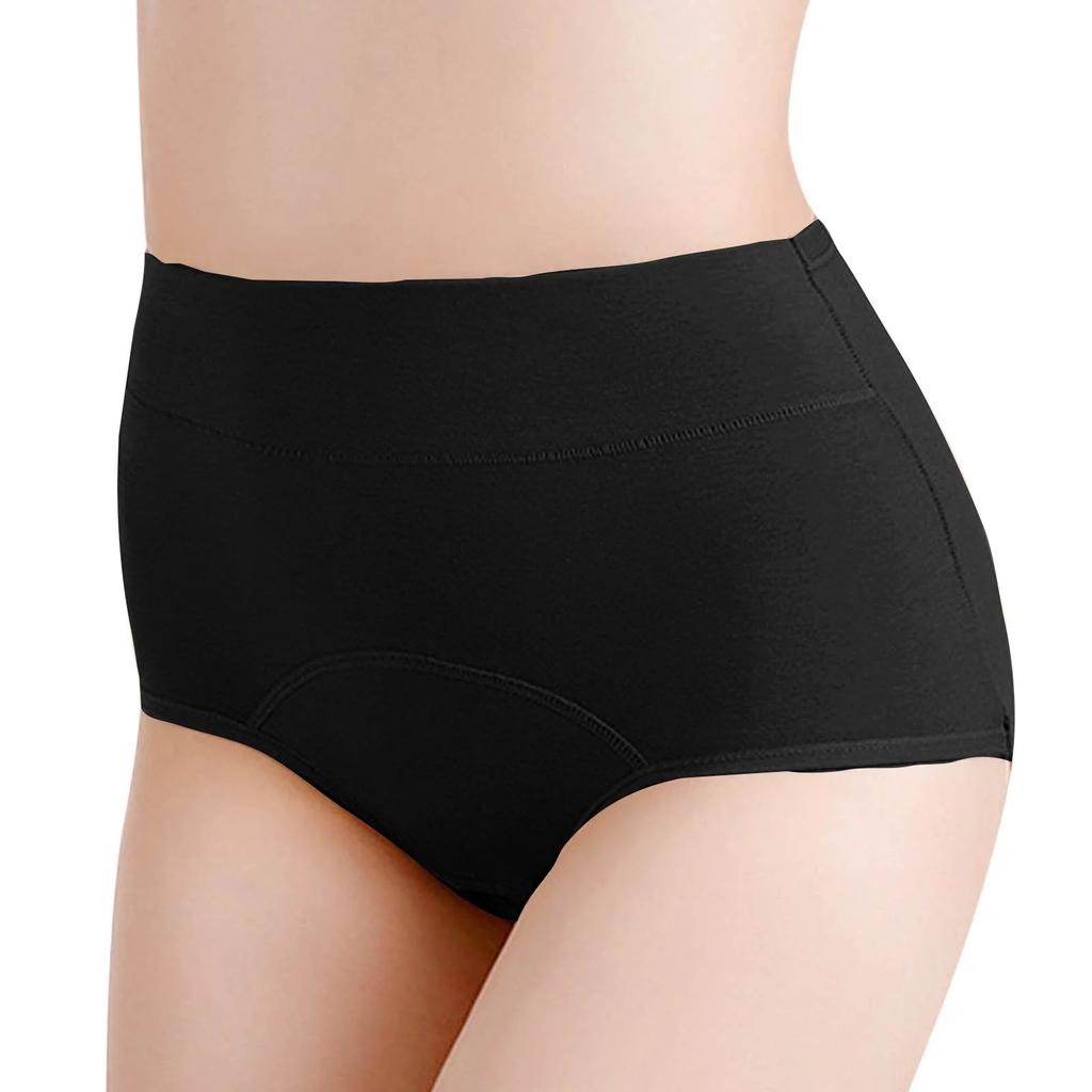 4 Pack High Waist Menstrual Underwear Leak Proof Cotton Briefs