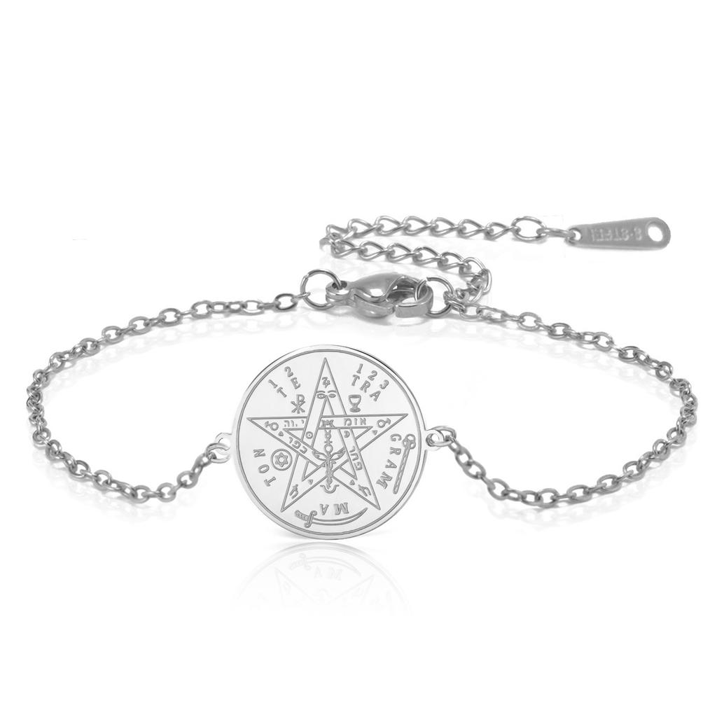 Minimalist Lucky Pentagram Coin Pendant Charm Bracelet Fashion Jewelry