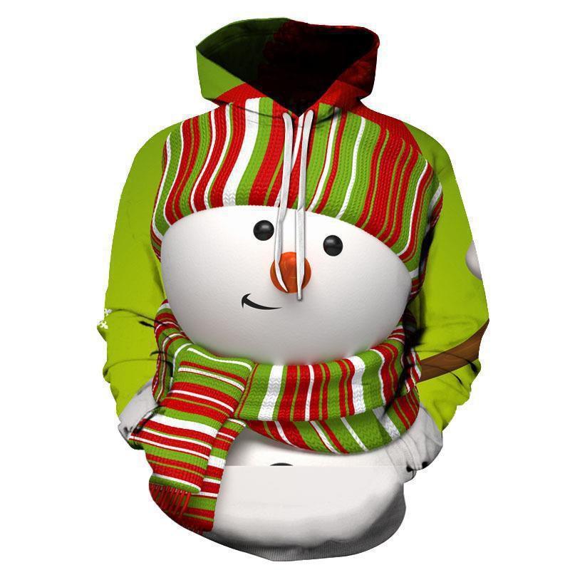 Christmas Halloween Cat Selfie 3D Print Hoodie Couples Casual Loose Fit