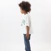 Champion Short Sleeve Graphic Reverse Size 130 Boys' T-Shirt, 100% Cotton, Print, Weave®, Off-White, (CK-V315)