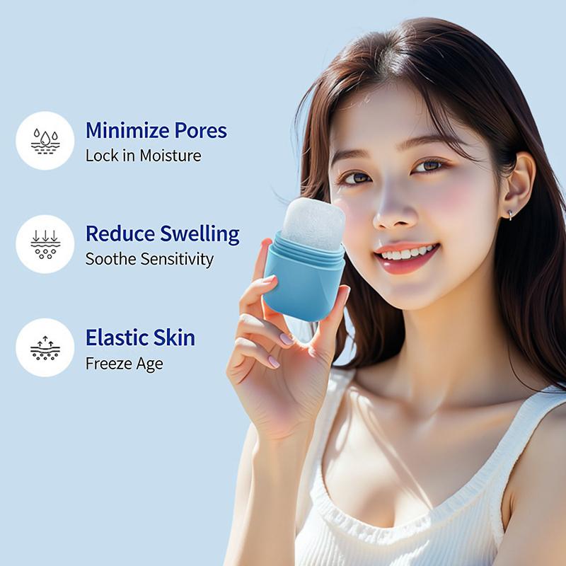 Silicone Cube Tray Shape Face Facial Ice Roller Face Massage Roller Freezing Facial Reusable Ice Face Roller Skincare Tool