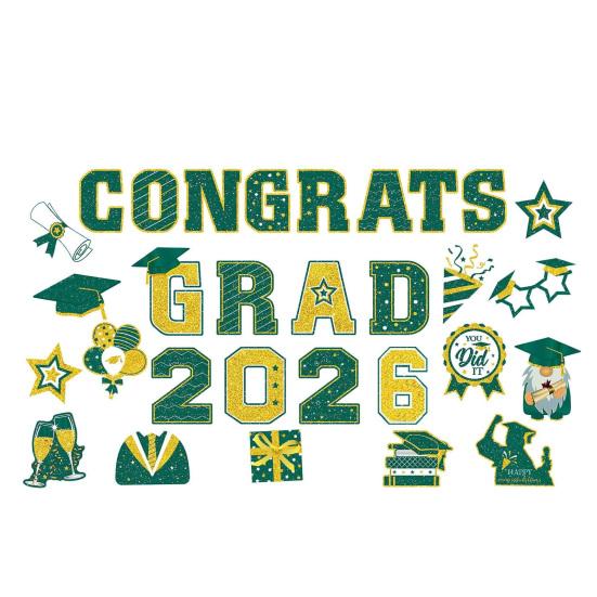 

30Pcs Graduation Car Magnetic Stickers Waterproof Reusable 2026 Senior Grad Car Decorations Bumper Magnets for Refrigerator Metal Surfaces Party E