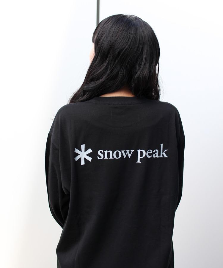 Snow Peak SP Logo Pocket Cut and Sew Long Sleeve for Men and Size M L/S T-Shirt EC-TS-25AU014 T-Shirt Women, Black,