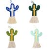 Cactus-shape Garden Ornament Wall Hanging Ig Bohemian Macrame Rainbow Wall Decor Handmade Macrame Rainbow Cactus-shape