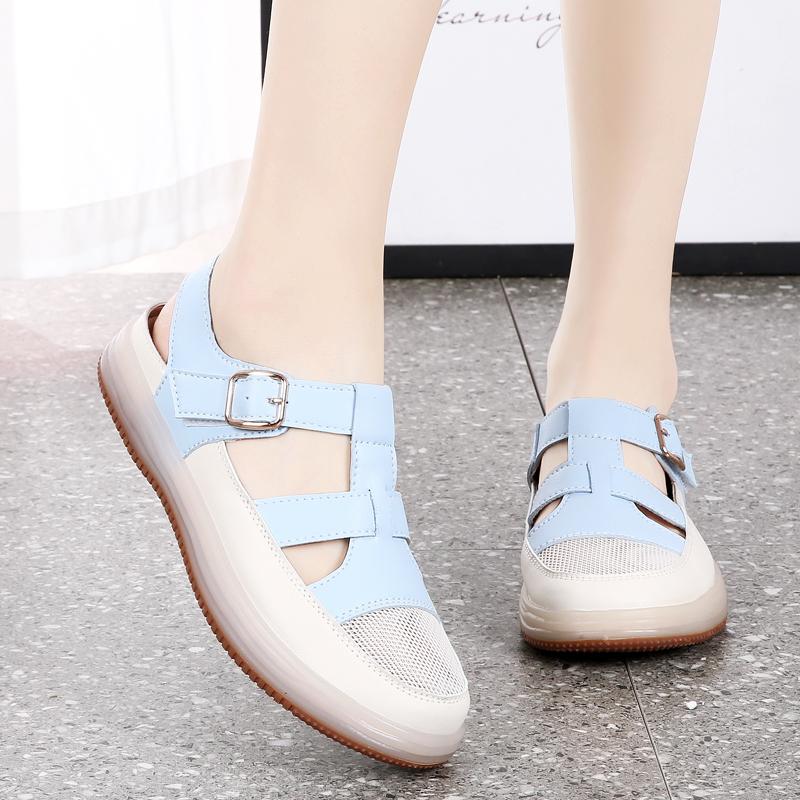 Sommer Damen Römersandalen Strandschuhe Lässige Zehenbedeckte Wandersandalen für Mädchen Übergröße