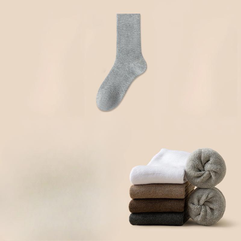 Men In Autumn and Winter with Velvet and Thick Warm Tube Cotton Socks
