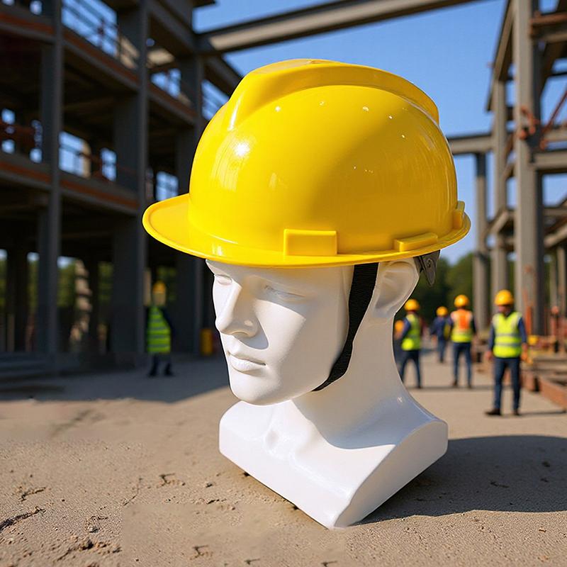 Capacete de Segurança PE em Forma de V Ajustável Fácil de Notar Para Trabalhadores da Construção Capacete Protetor Resistente a Impactos