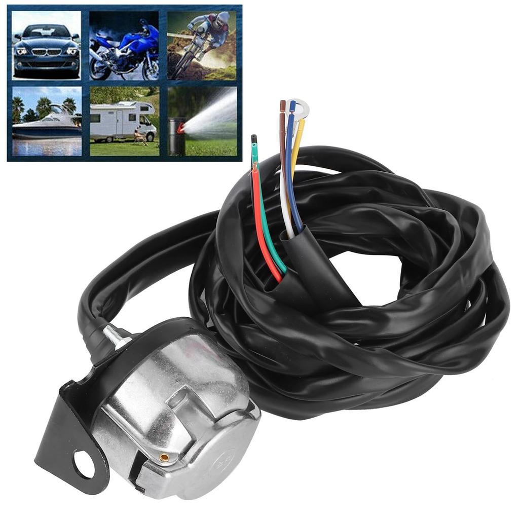 Trailer Connector Trailer Cable Socket 7 Pin Power Supply Safety Aluminum Alloy Socket Oxidation