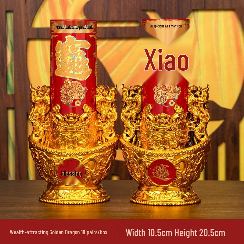 Smokeless Crystal Candle for Buddha Offerings, Housewarming, or New Year Celebrations - Windproof Red Butter Lamp