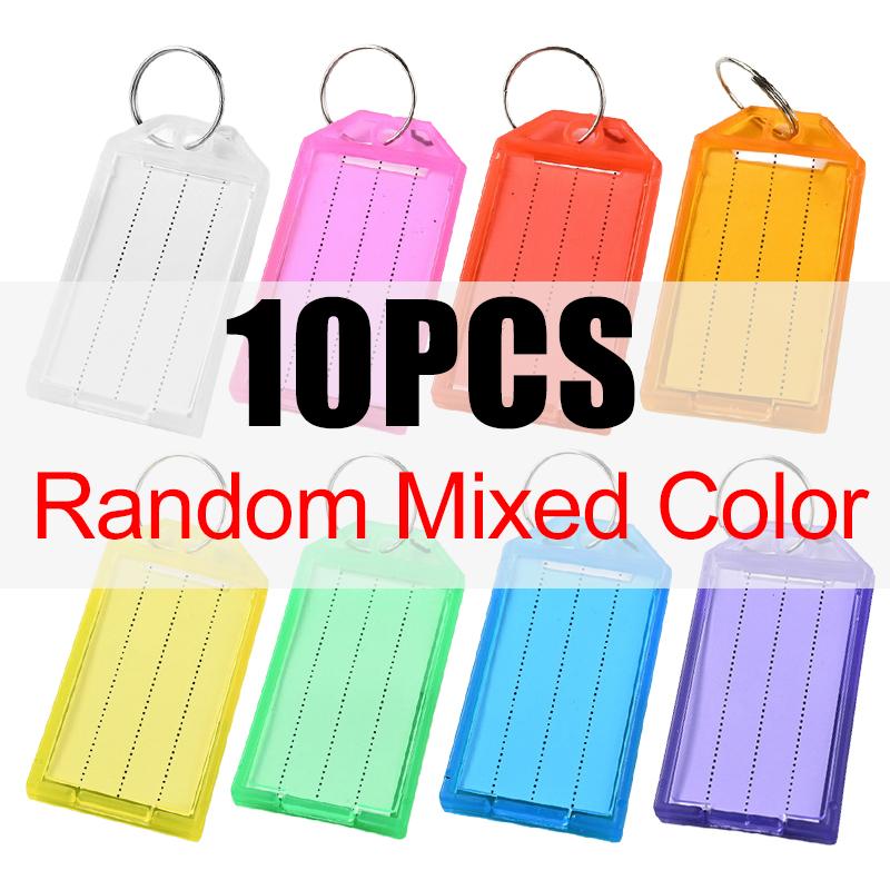 5/10/15PCS Assorted Color Key Tags Writable Flap Key Tags with Split Ring DIY Luggage Backpack Car Key Marking Sorting Props ZYF
