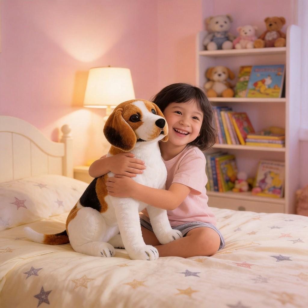 Realistic Dog Plush Toy With Short Fur For Kids And Collectors
