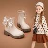 Girls' Martin Ankle Boots: Fleece-Lined Leather, Stylish Autumn/Winter 2025 Princess Collection