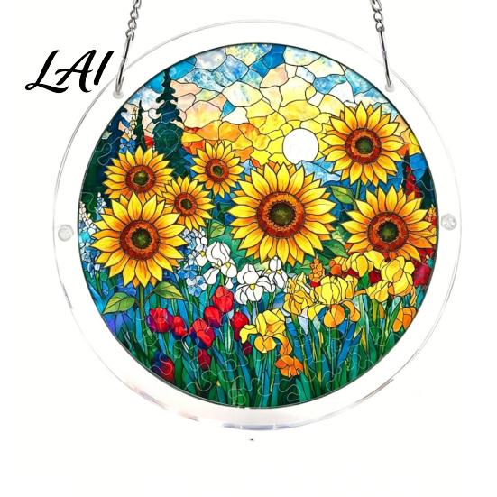 Sonnenlicht wirft Schatten Spielzeug Acryl Puzzle Suncatcher Bunt Buntglasstil Sonnensammler Handgefertigtes Sammler-Set DIY Puzzles Fenster