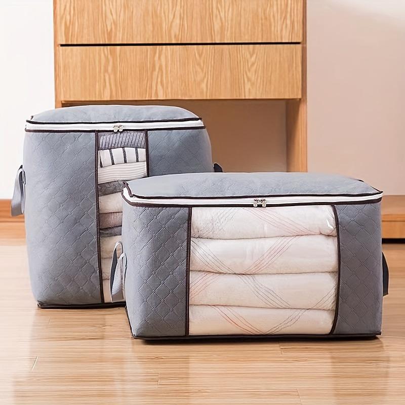 Extra Large Handle Storage Bag Portable Clothing and Quilt Organizing Bag with Window Durable Polyester Material