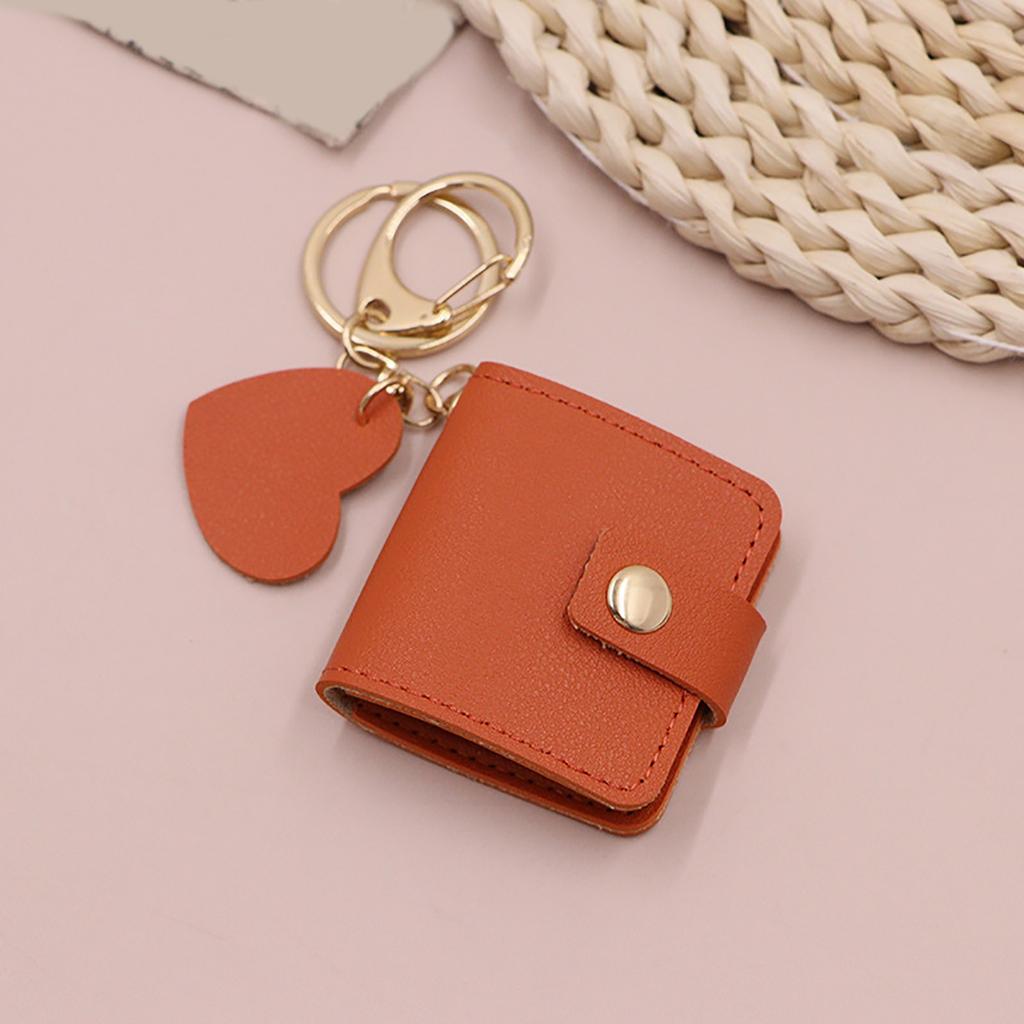 One Inch Photo Album Keychain Portable Carry- Big Head Stickers Photo Frame Leather Photo Albums