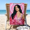1PC Custom Name Pink Heart Fashion Ayliva Heart Beach Towel, Lightweight Quick-Dry for Man Woman, for Summer Travel, Swimming Pool Birthday Gift