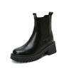 New Chelsea Short Boots Women's British Short Single Boots Round Martin Boots Heightened Thick-soled Cigarette Boots