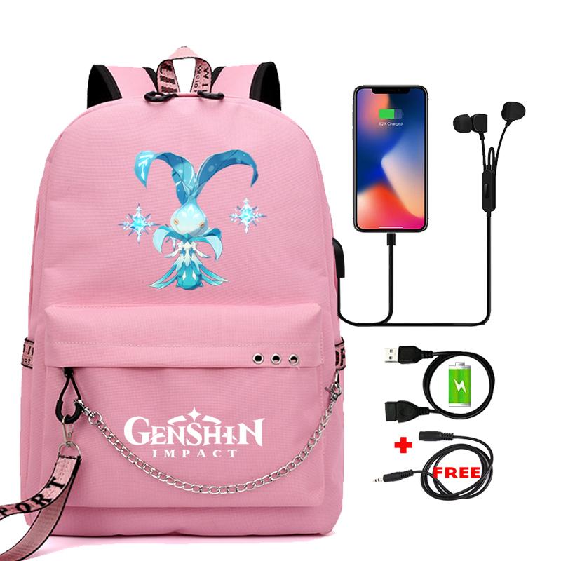 Anime Game Travel Backpack Printed Canvas Backpack Students Women Large Capacity Bookbag Usb Charging for Boy Girl School Bag Kids Gifts
