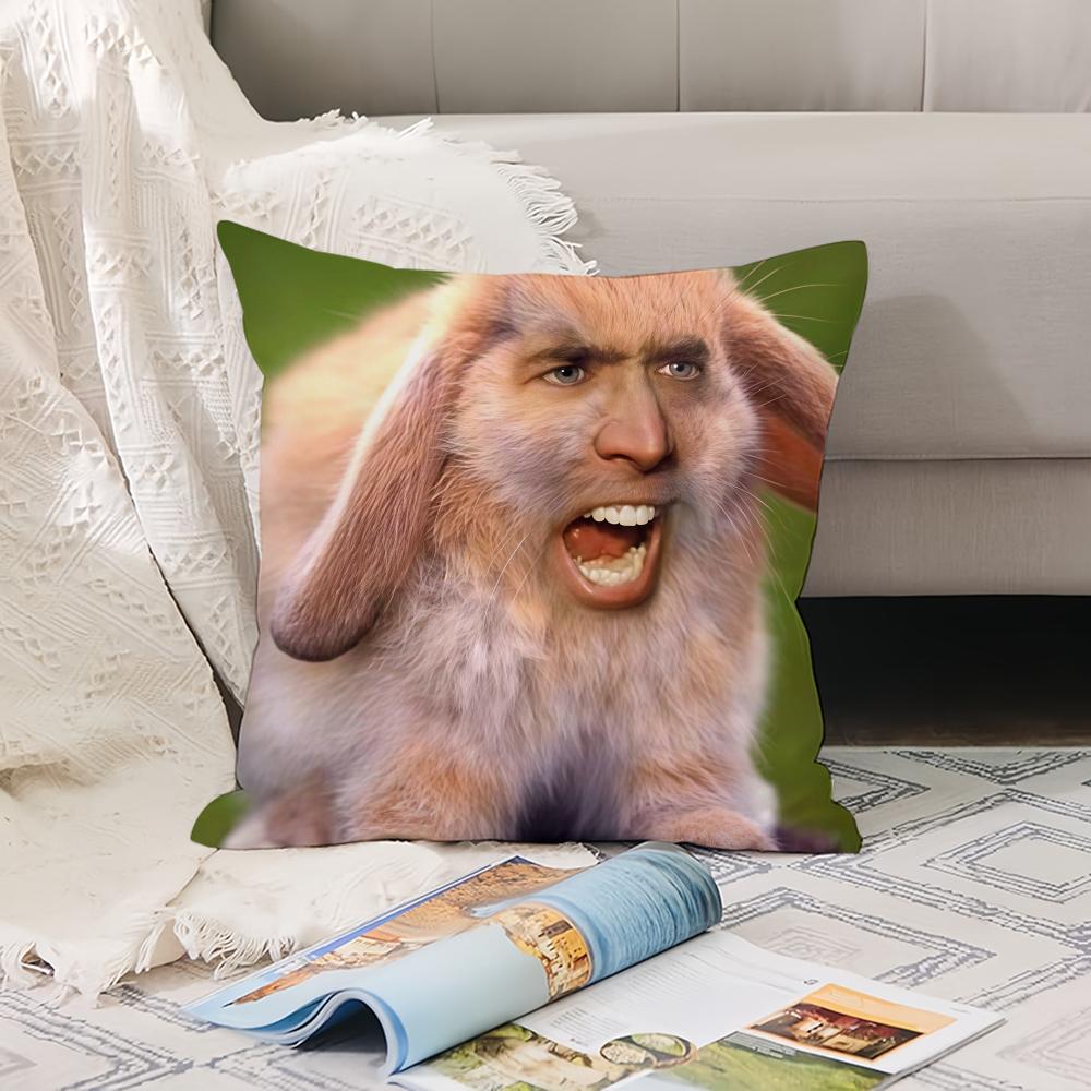 Funny Emoticons N-Nicolas C-Cage Pillow Case Office Cushions Suitable For Sofa Car Bedroom Decorative Cushion Cover