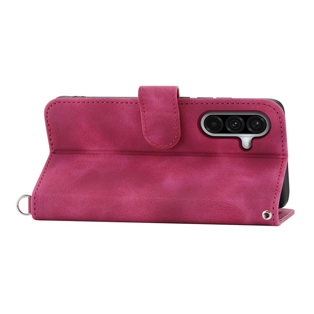 For Samsung Galaxy A56 5G Case Flower Pattern PU Leather Wallet Phone Cover with Strap