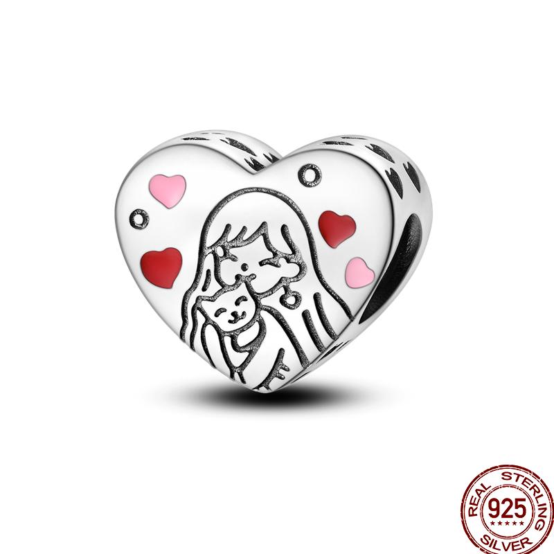 100% Copper Love Blessing Emotional Heart Shaped Beaded Beads Suitable For 3Mm Original Bracelet Diy Jewelry