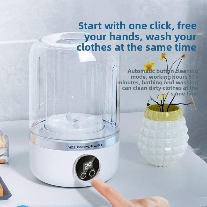 Wireless Mini Underwear Washing Machine Portable Intimates Laundry Cup Dormitory Small Smart Sock Washing Device