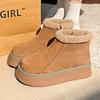 Fur Platform Women Ankle Boots Suede Flats Fashion Warm Shoes Woman 2025 Trend New Winter Causal Walking Warm Women’s Snow Botas